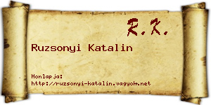 Ruzsonyi Katalin névjegykártya